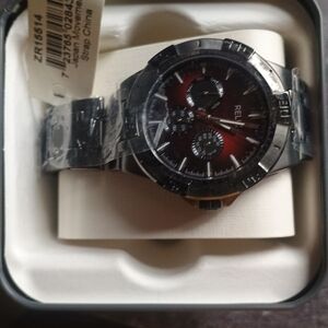 Relic Black and Red Chronograph Watch